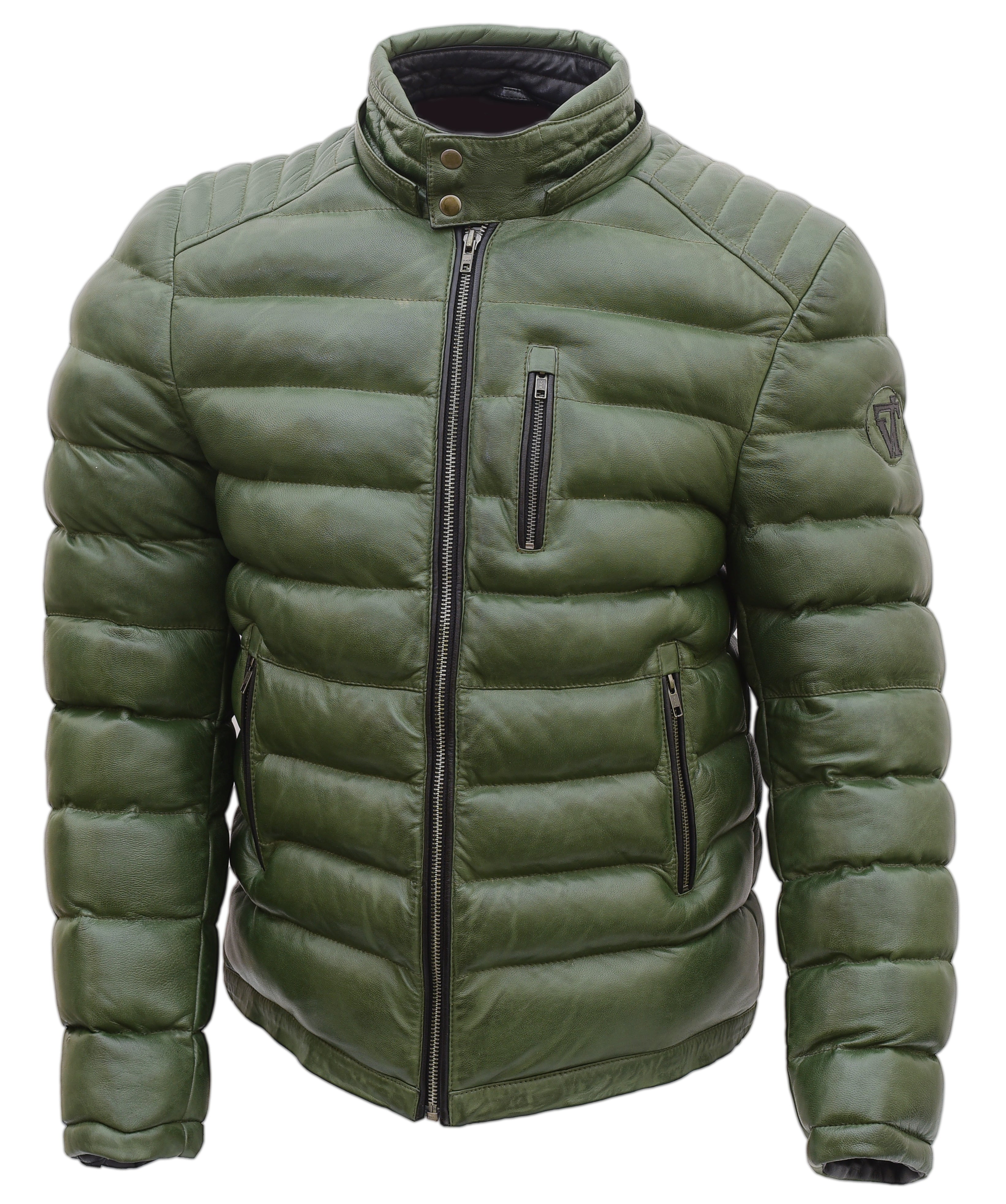 Style 36882 – Olive Shearling Wax Bubble Jacket